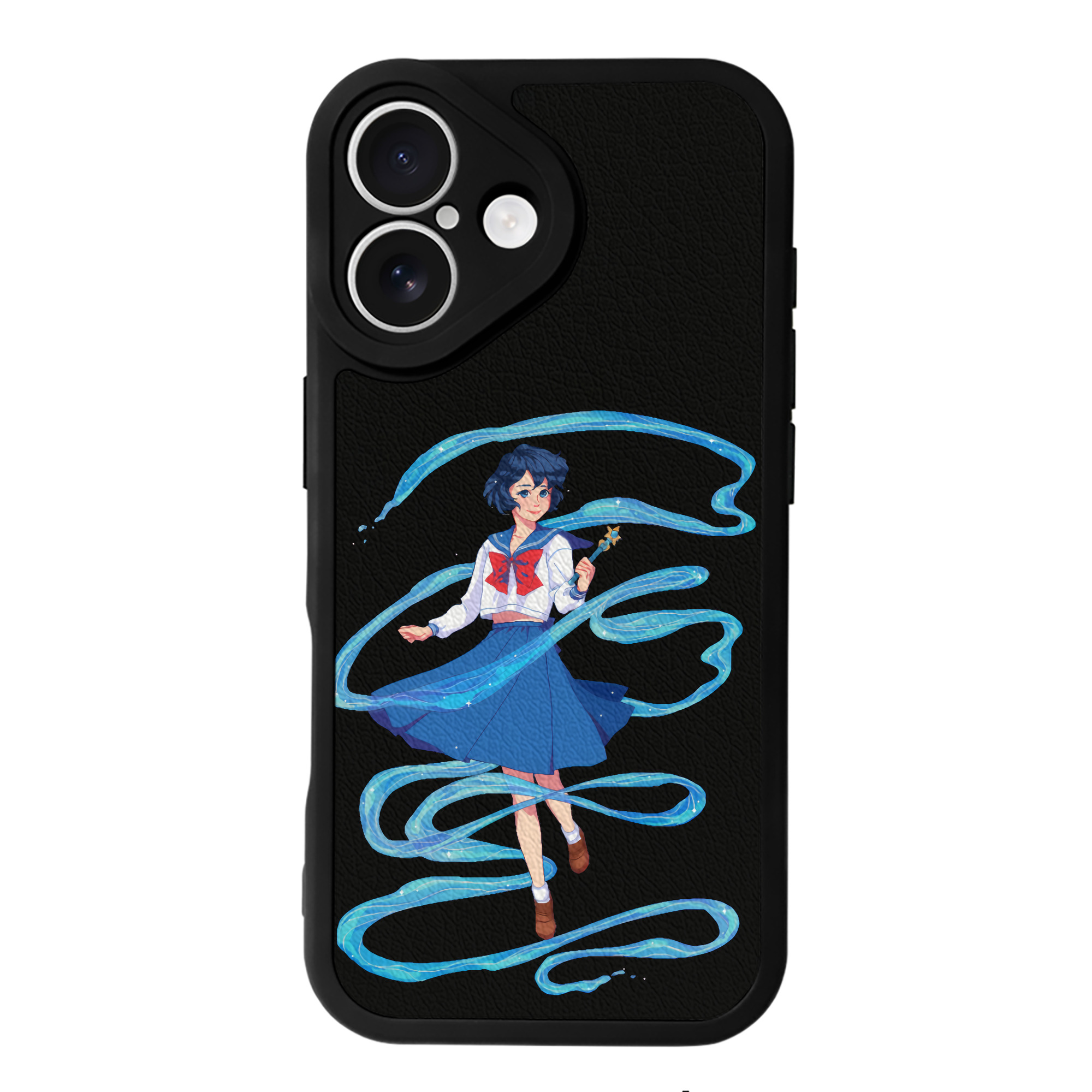 （画像用） 美少女戦士セーラームーン 水野 亜美 みずの あみ Sailor Moon Mizuno Ami 【iPhone 16シリーズ対応】シリコンスマホケース（レザー調） 材質：シリコン
